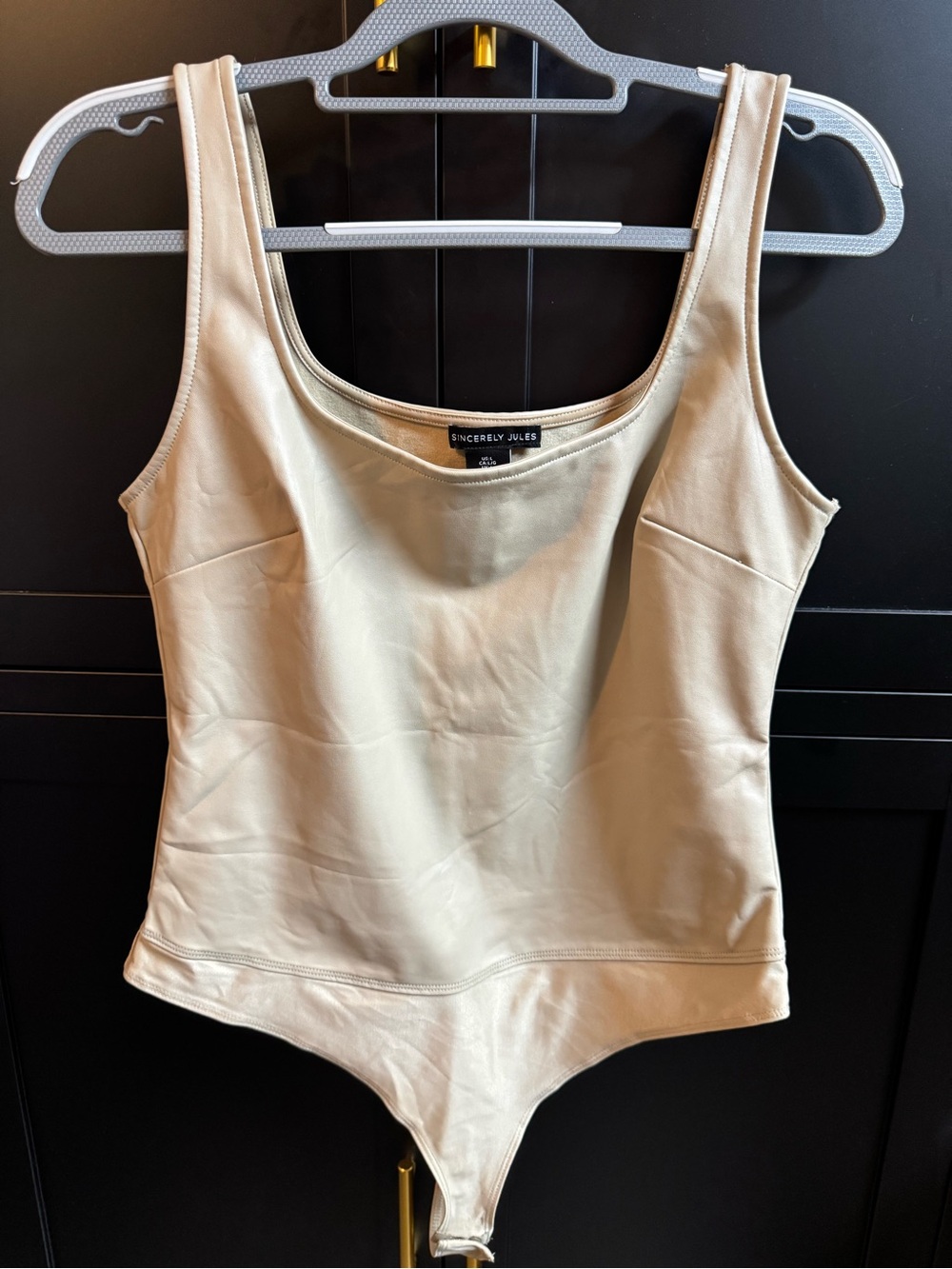 Sincerly Jules Beige Scoop Neck Tank Bodysuit